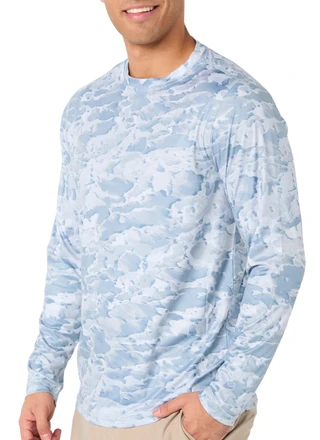 Thumbnail 3: REEL LEGENDS Reel Legends Mens Reel Tec Long Sleeve Crew Print Shirt 