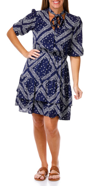 Thumbnail 1: Nanette Lepore Vince Camuto Womens Floral Bow Neck Tie Dress 