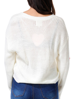 Thumbnail 3: No Comment No Comment Juniors Embroidered Hearts Button Cardigan 
