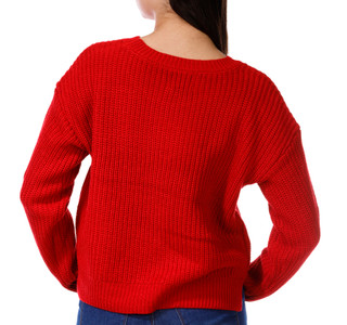 Thumbnail 2: No Comment No Comment Juniors Long Sleeve Embroidered Love Sweater 