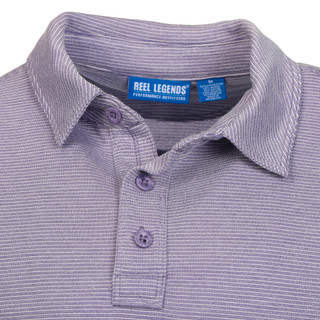 Thumbnail 2: REEL LEGENDS Reel Legends Mens Short Sleeve Striped Knit Polo Shirt 
