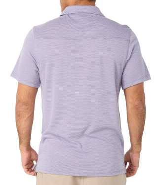 Thumbnail 3: REEL LEGENDS Men's Short Sleeve Striped Knit Polo Shirt 