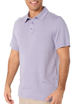 Thumbnail 4: REEL LEGENDS Men's Short Sleeve Striped Knit Polo Shirt 