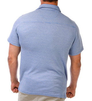 Thumbnail 2: REEL LEGENDS Men's Short Sleeve Striped Knit Polo Shirt 