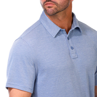 Thumbnail 3: REEL LEGENDS Men's Short Sleeve Striped Knit Polo Shirt 