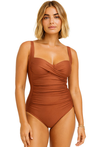 Thumbnail 1: BEACH PARTY Beach Party Womens Shimmering Twist One Piece Swimsuit 