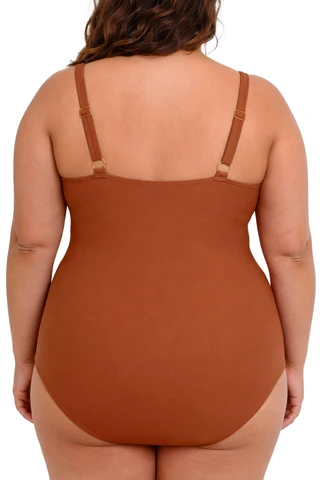 Thumbnail 2: BEACH PARTY Beach Party Plus Shimmering Twist One Piece Swimsuit 