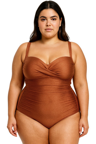 Thumbnail 1: BEACH PARTY Beach Party Plus Shimmering Twist One Piece Swimsuit 