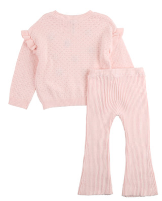 Thumbnail 2: Little Me Little Me Toddler Girl 2 Pc Pink Sweater Set 