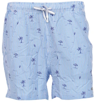 Thumbnail 2: In Gear In Gear Mens Striped Beach Print Lined Swim Shorts 