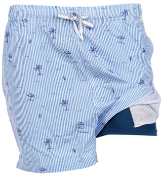 Thumbnail 4: In Gear In Gear Mens Striped Beach Print Lined Swim Shorts 
