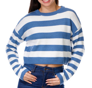 Thumbnail 1: Jolie & Joy FCT With Love Juniors Stripe Pullover Sweater 