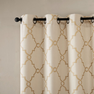 Thumbnail 12: Madison Park Madison Park Saratoga Fretwork Print Window Curtain 