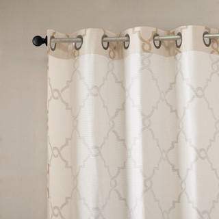 Thumbnail 16: Madison Park Madison Park Saratoga Fretwork Print Window Curtain 