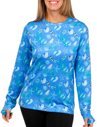 Thumbnail 1: Guy Harvey Guy Harvey Womens Performance Long Sleeve Marina Top 