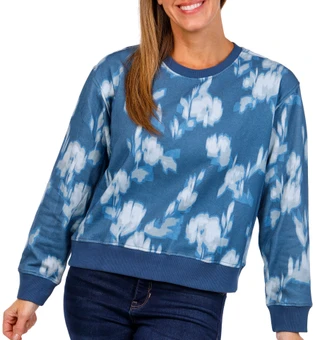 Thumbnail 2: CITY BLUES Womens Long Sleeve Floral Fleece Sweatshirt 