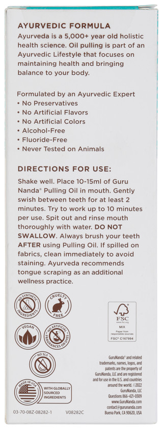 Thumbnail 2: GURUNANDA Gurunanda 8 Oz Coconut + Mint Pulling Oil Oral Rinse 