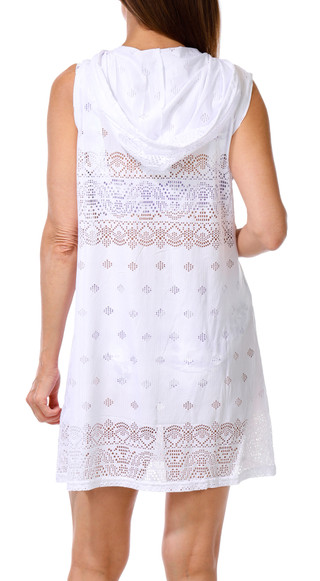 Thumbnail 2: SHORE LIFE Women's Solid Hooded Swim Cover Up Dress 