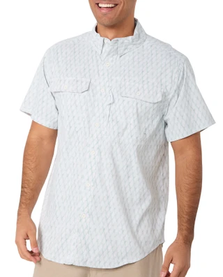 Thumbnail 1: REEL LEGENDS Reel Legends Mens Short Sleeve Button Down Printed Shirt 