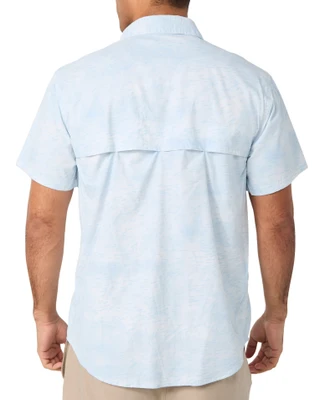 Thumbnail 2: REEL LEGENDS Reel Legends Mens Short Sleeve Button Down Printed Shirt 