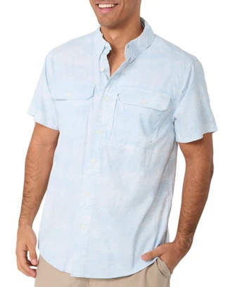 Thumbnail 1: REEL LEGENDS Reel Legends Mens Short Sleeve Button Down Printed Shirt 