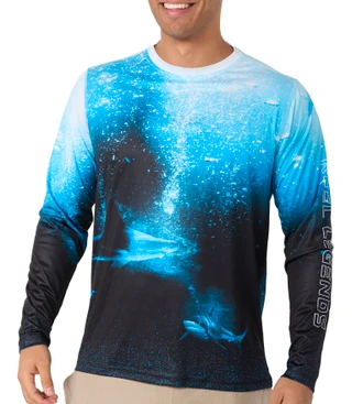 Thumbnail 1: REEL LEGENDS Reel Legends Mens Long Sleeve Reel-Tec Deep Depths Shirt 