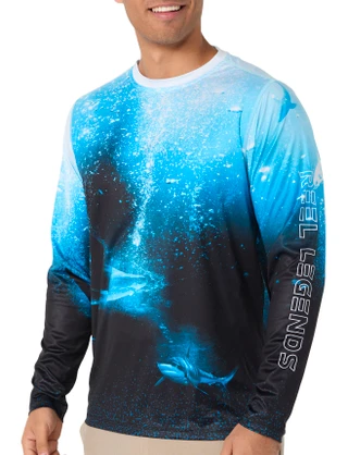 Thumbnail 3: REEL LEGENDS Reel Legends Mens Long Sleeve Reel-Tec Deep Depths Shirt 
