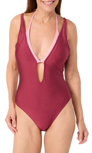 Thumbnail 1: Sanctuary Sanctuary Womens Twice As Nice Plunging Swimsuit 