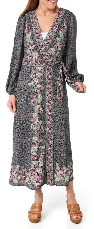 Thumbnail 1: MAX STUDIO Max Studio Womens Long Sleeve Floral Maxi Dress 