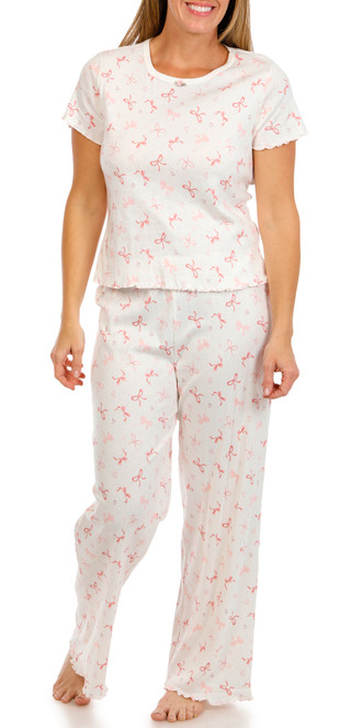 Thumbnail 2: POPPY & CLAY Poppy & Clay Womens 2 Pc Heart Pointelle Pajama Pants Set 