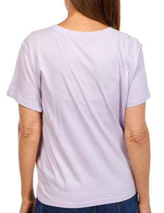 Thumbnail 2: DKNY DKNY Womens Active Crystal Logo Knot Hem Tee 