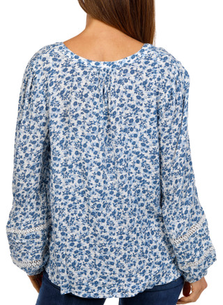 Thumbnail 2: Angels Angels Womens Long Sleeve Floral Button Front Top 