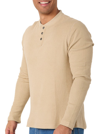 Thumbnail 3: HI TEC Hi-Tec Mens Long Sleeve Waffle Knit Henley 
