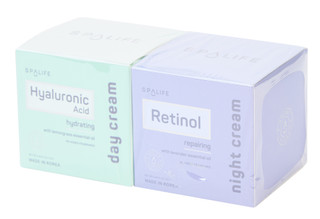 Thumbnail 1: Spa Life 2 Pk Hyaluronic & Retinol Day and Night Cream Skincare Set 