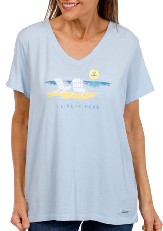 Thumbnail 1: Life is Good Life is Good Womens Short Sleeve I Like It Here Top 
