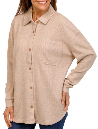 Thumbnail 1: Liv Liv Womens Kigo Waffle Knit Shacket 