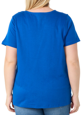 Thumbnail 2: Coral Bay Coral Bay Plus Short Sleeve Rectangle Metal Ring Top 