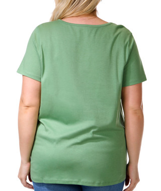 Thumbnail 3: Coral Bay Coral Bay Plus Short Sleeve Keyhole Top 