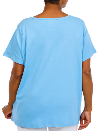 Thumbnail 4: Coral Bay Coral Bay Plus Short Sleeve Keyhole Top 