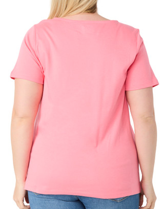 Thumbnail 2: Coral Bay Coral Bay Plus Short Sleeve Sweetheart Metal Ring Top 