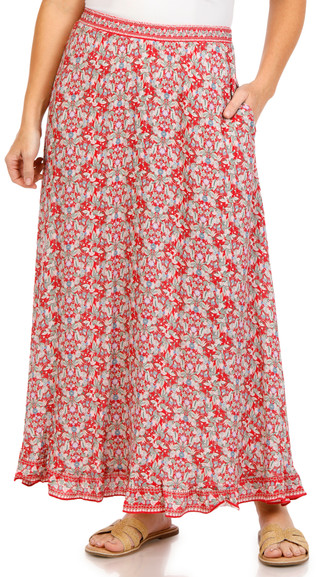 Thumbnail 1: MAX STUDIO Max Studio Womens Floral Maxi Skirt 