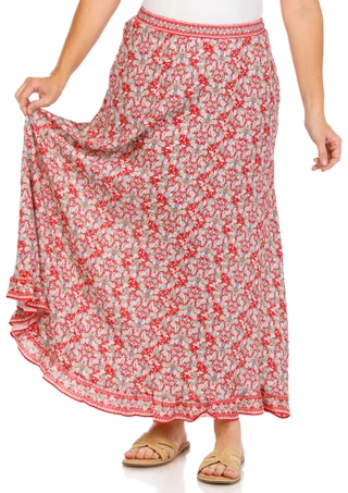 Thumbnail 3: MAX STUDIO Max Studio Womens Floral Maxi Skirt 