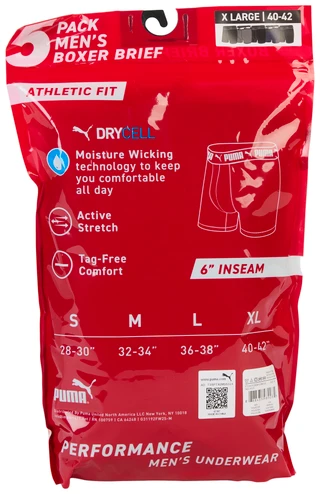 Thumbnail 3: Puma Puma Mens 5 Pk Athletic Fit Boxer Briefs 