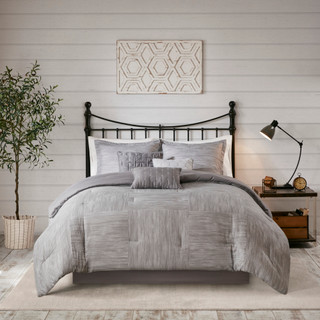 Thumbnail 3: Madison Park Madison Park 7 Pc. Walter Seersucker Comforter Set 