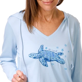 Thumbnail 3: Life is Good Life Is Good Womens Floating Floral Turtle Hoodie 