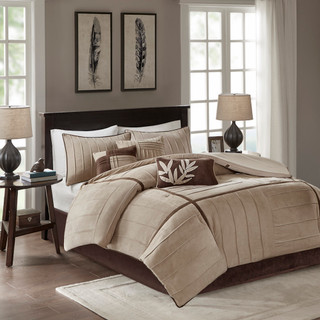 Thumbnail 1: Madison Park Madison Park 7 Pc. Dune Faux Suede Comforter Set 