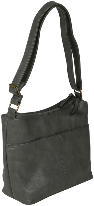 Thumbnail 2: Bueno Bueno Gray Zippered Shoulder Bag 