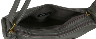Thumbnail 3: Bueno Bueno Gray Zippered Shoulder Bag 