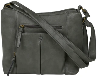 Thumbnail 1: Bueno Bueno Gray Zippered Shoulder Bag 