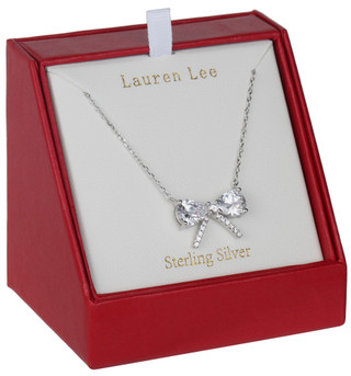 Thumbnail 1: Lauren Lee Lauren Lee Silver Bow Necklace 